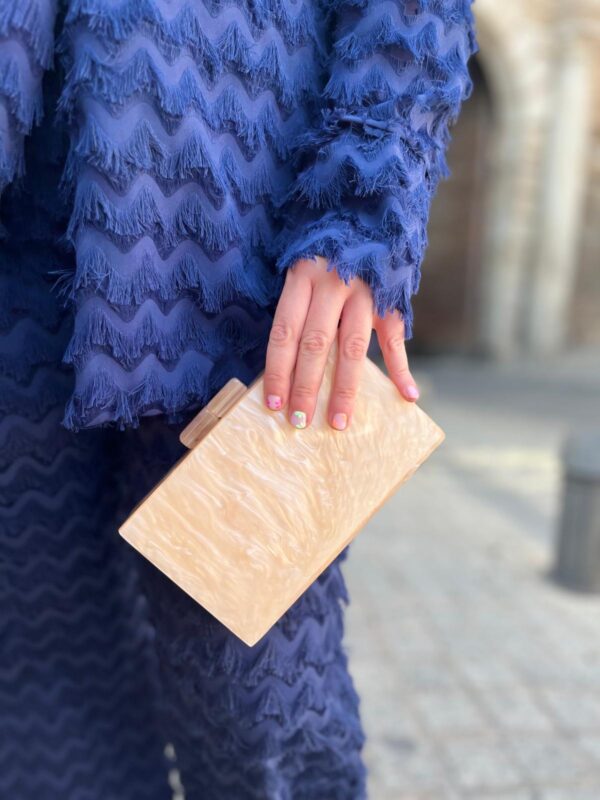 Bolso nácar crema
