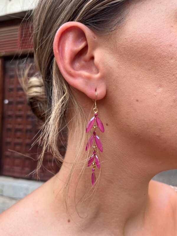 Pendiente fucsia