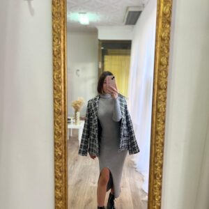 Vestido punto gris