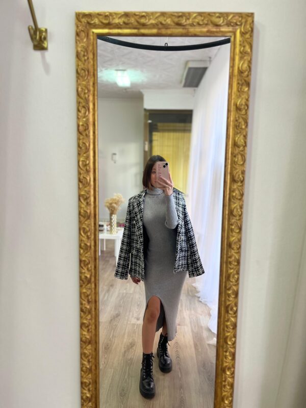 Vestido punto gris