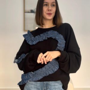 Sudadera corazón denim