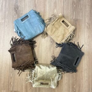 Bolso piel flecos