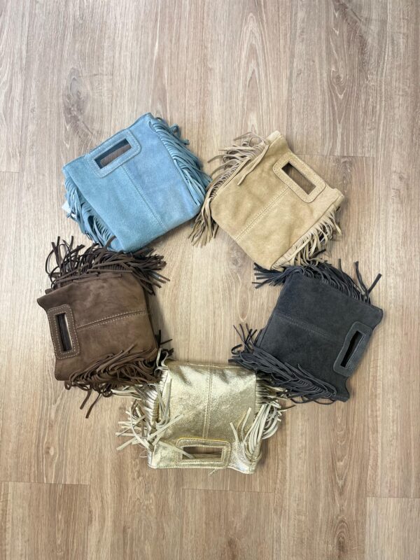Bolso piel flecos