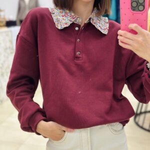 Sudadera cuello camisa